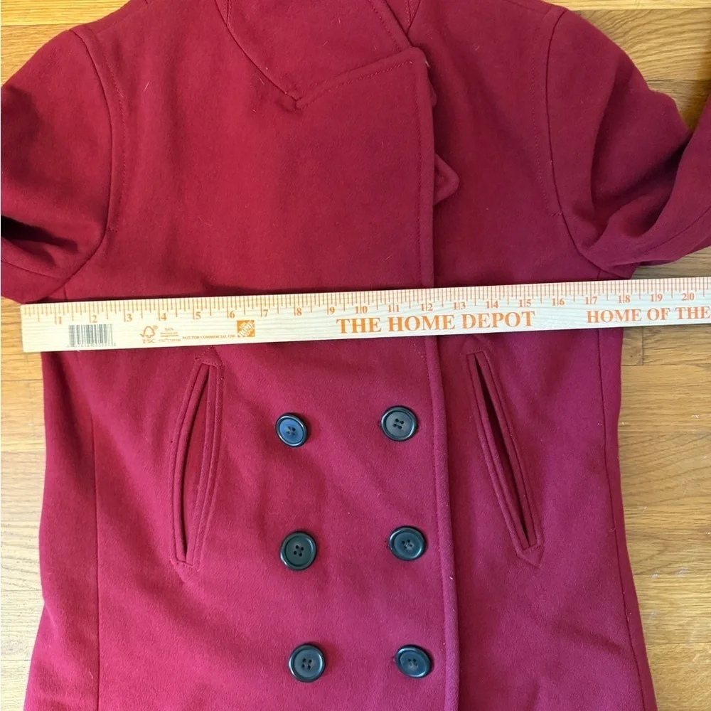 J Crew Double-Breasted Wool Red Peacoat Small Y2K - Picture 11 of 12